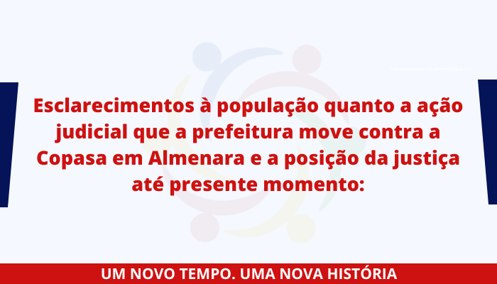 Esclarecimentos à população sobre a COPASA